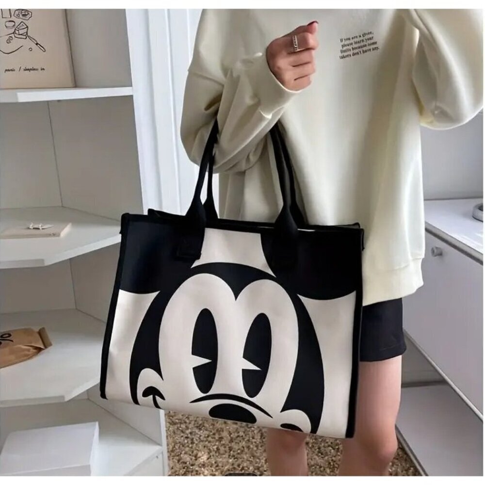 Mickey Large Capacity Canvas Fashion Cartoon Commuter Shoulder Bag Cute Handbag